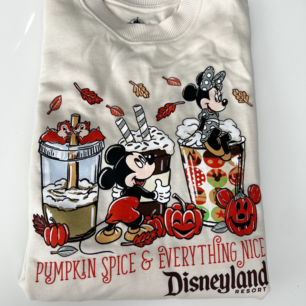 Disneyland Mickey Minnie Pumpkin Spice & Everything Nice Cream Pullover